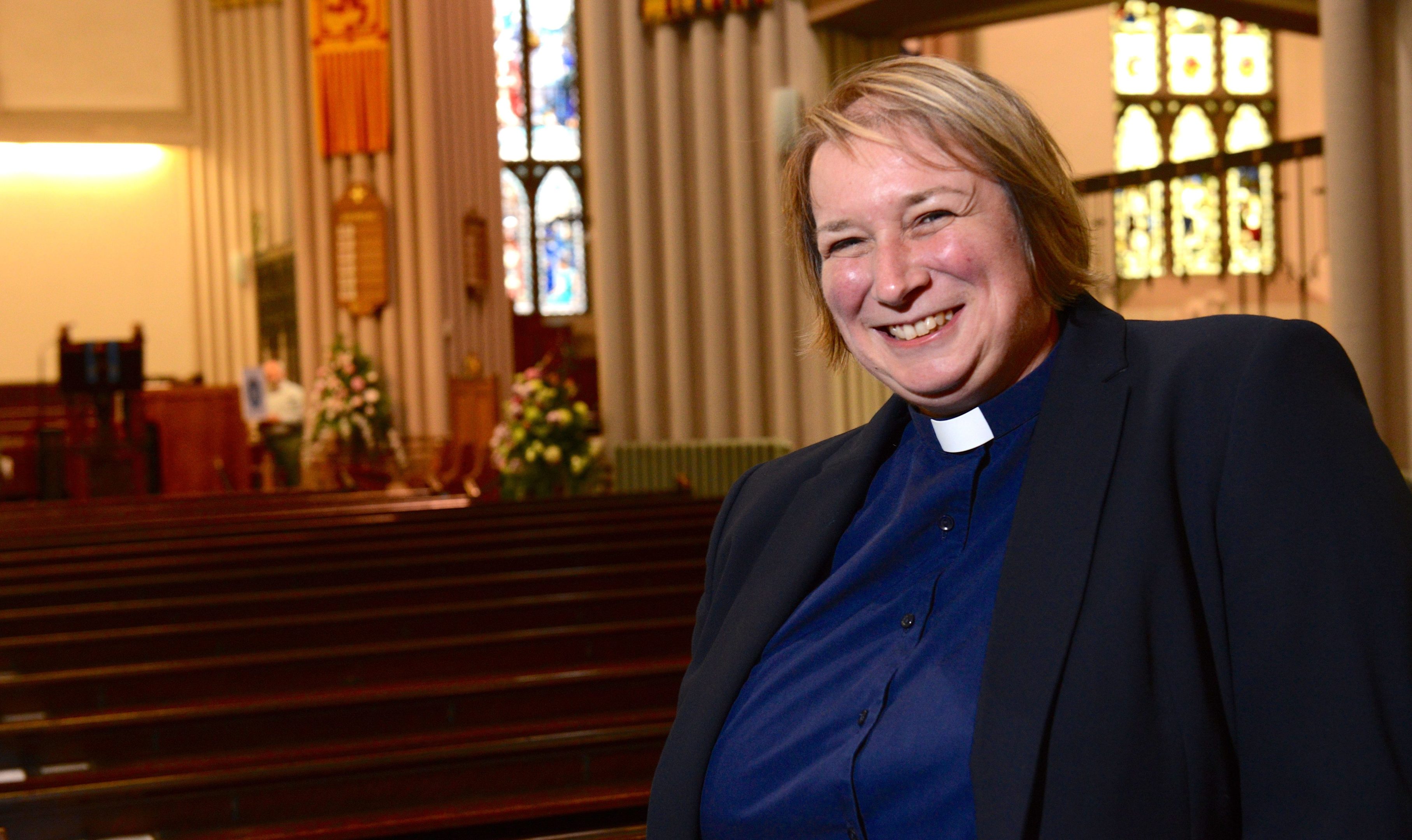 The Rev MaryAnn Rennie in Dunfermline Abbey Church