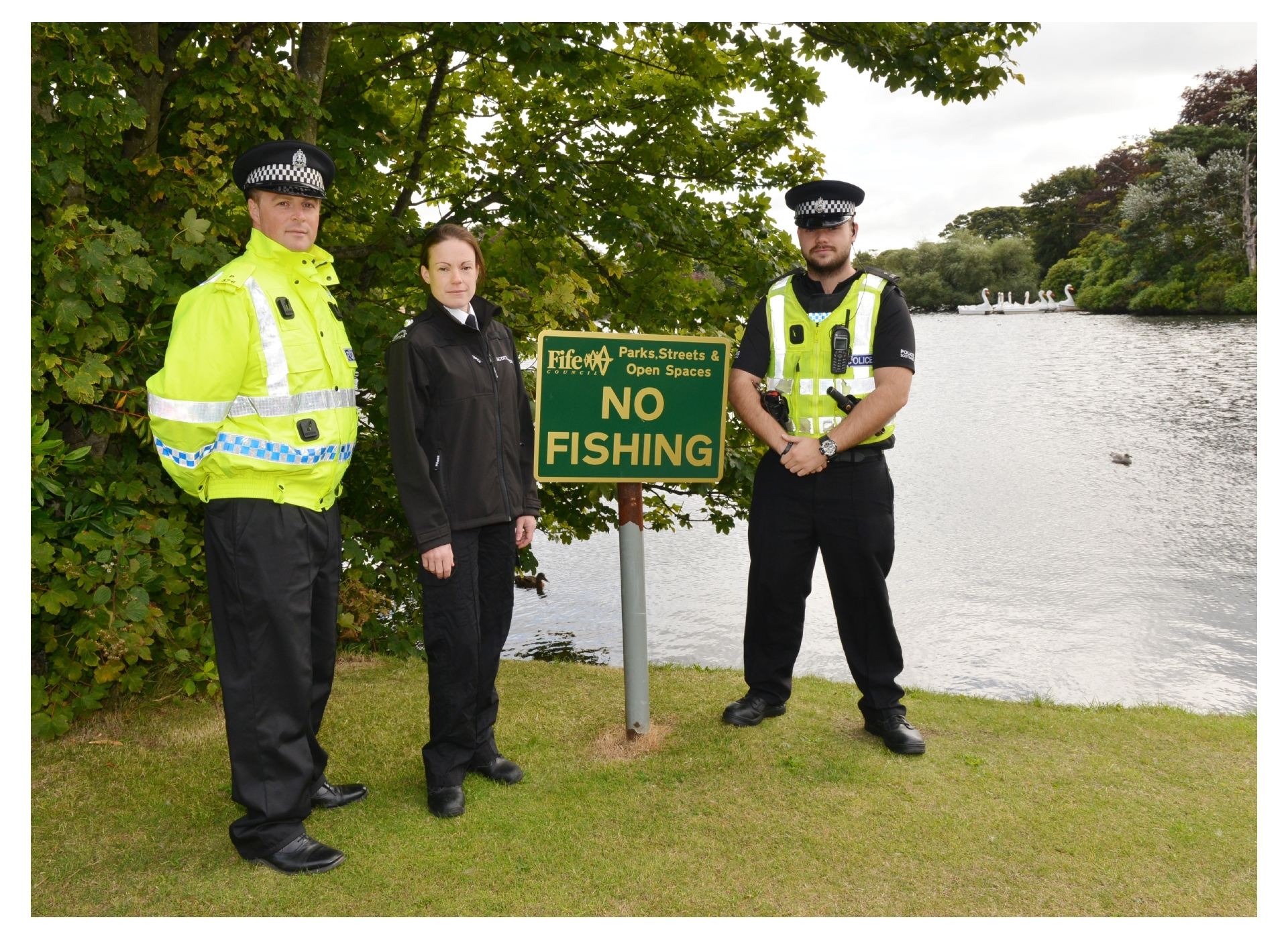 Police wildlife crime officer Lindsay Kerr with Inspector Sarah Gregory of the SSPCA, and PC Cameron Lee.