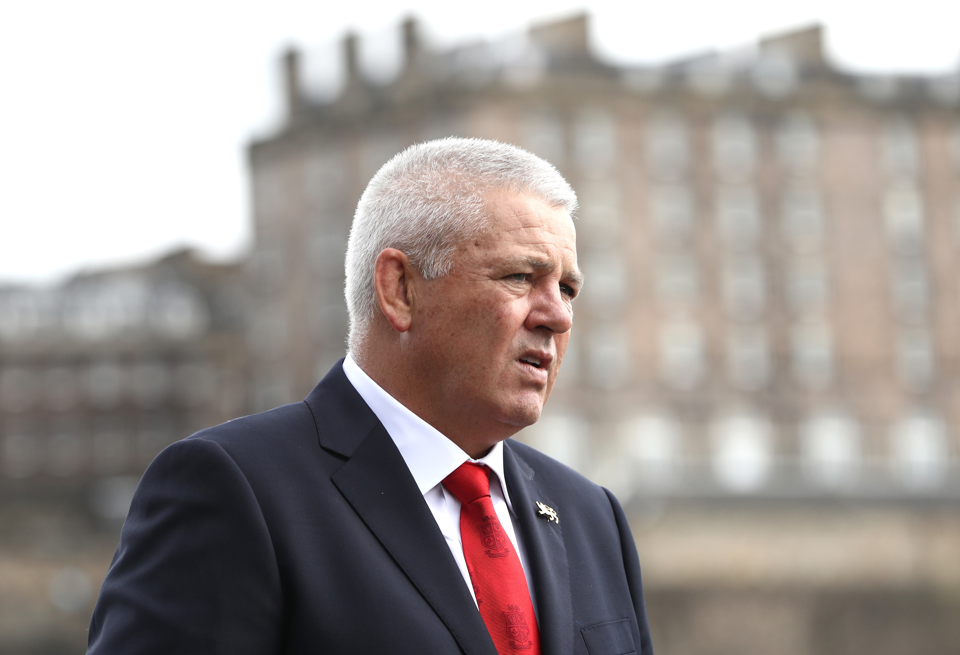 A pensive Warren Gatland at the Lions head coach announcement in Edinburgh.