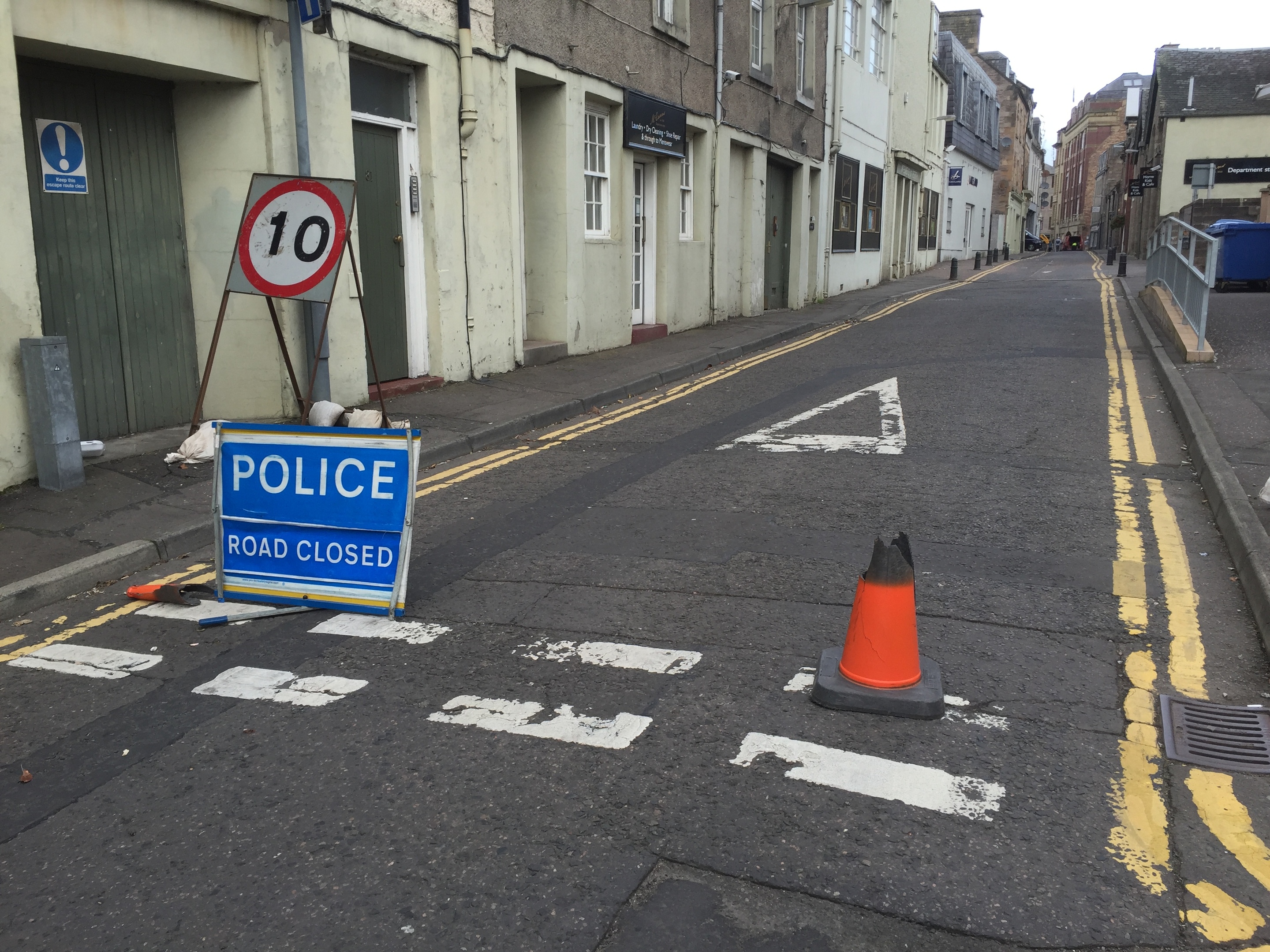 The road closure on Perth's Watergate.