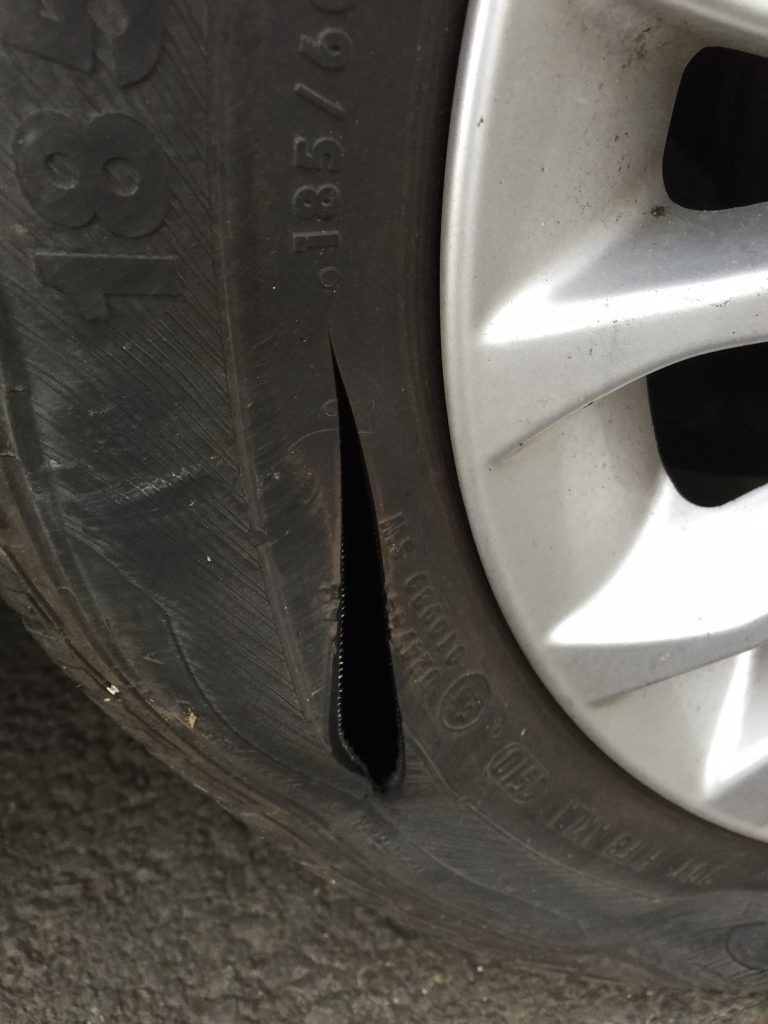 The most recent incident saw all four tyres slashed.