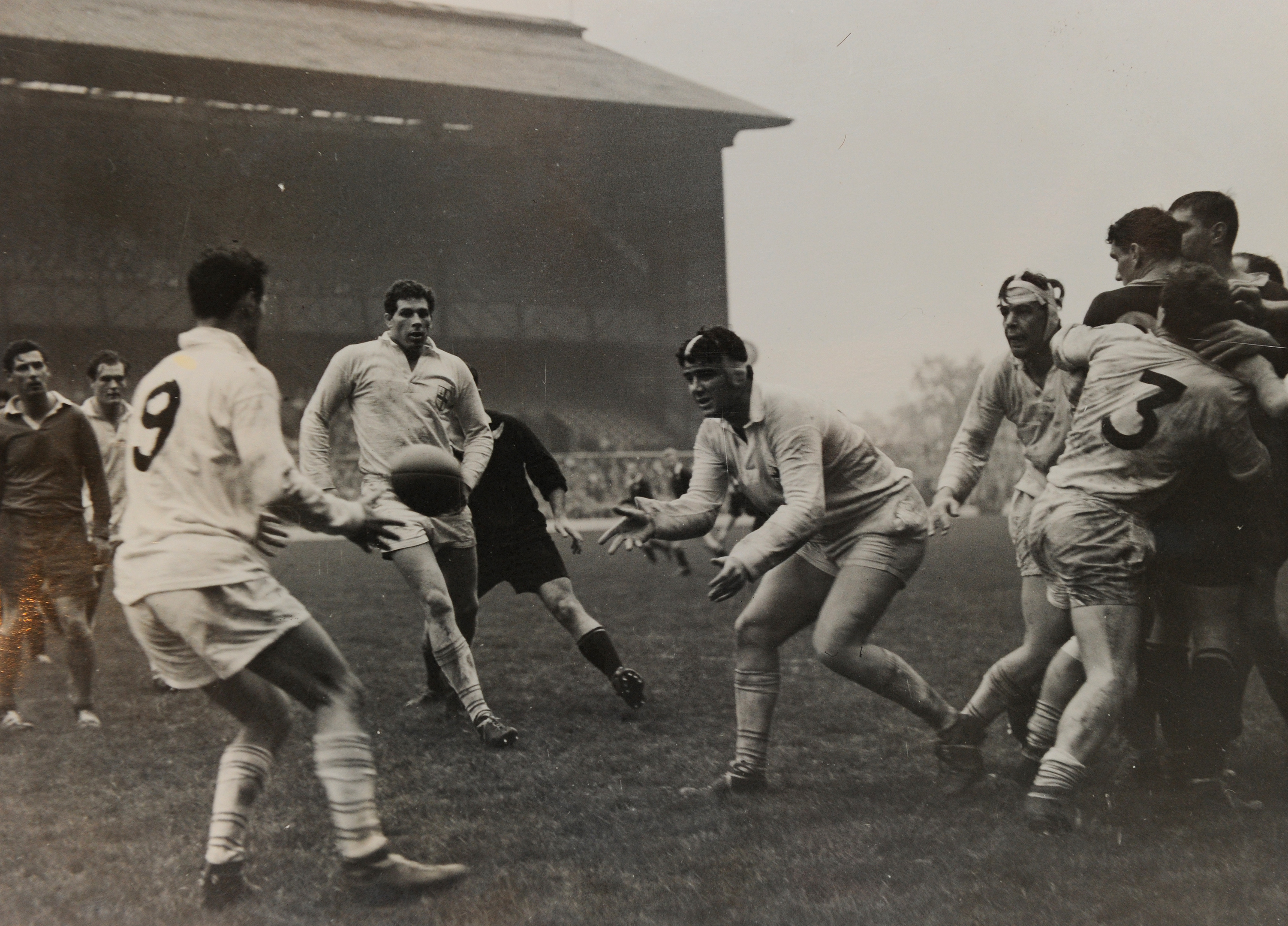 Frans centre , passing ball for London Counties V All Blacks in 1963.