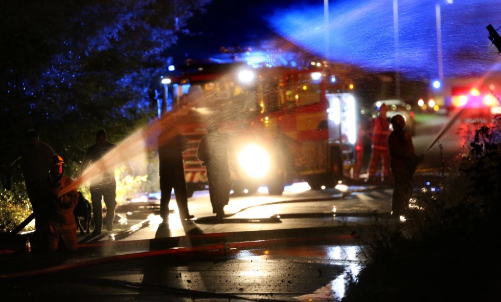 Courier News - Kirsty McIntosh Story. Picture shows; Scrap yard fire at Baldovie auto breakers, Monday, 19 September 2016.