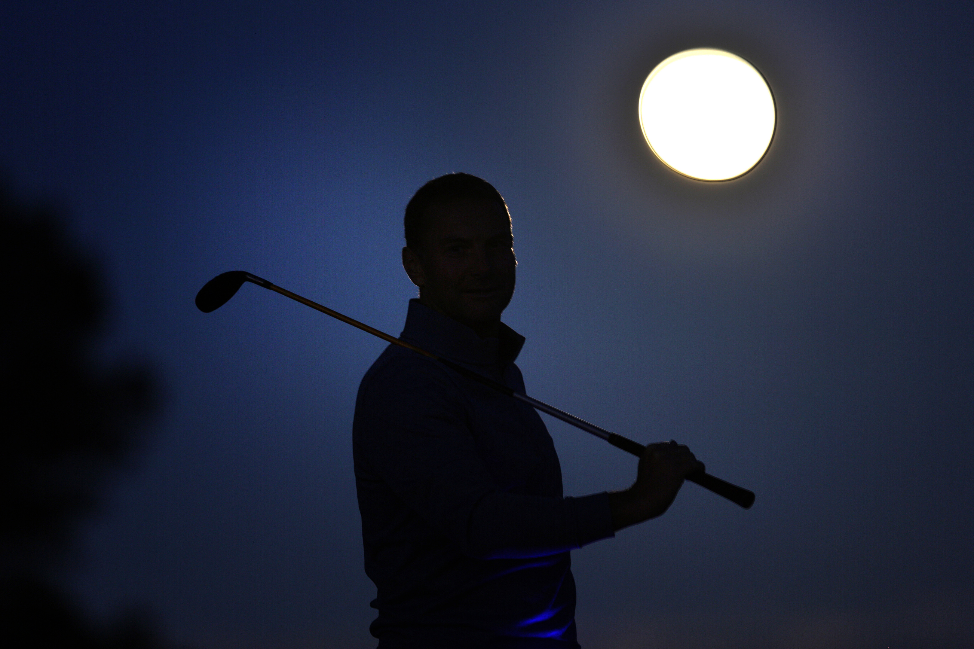 Nite Golf comes to Monifieth. Mark Blyth was one of the first to tee off.