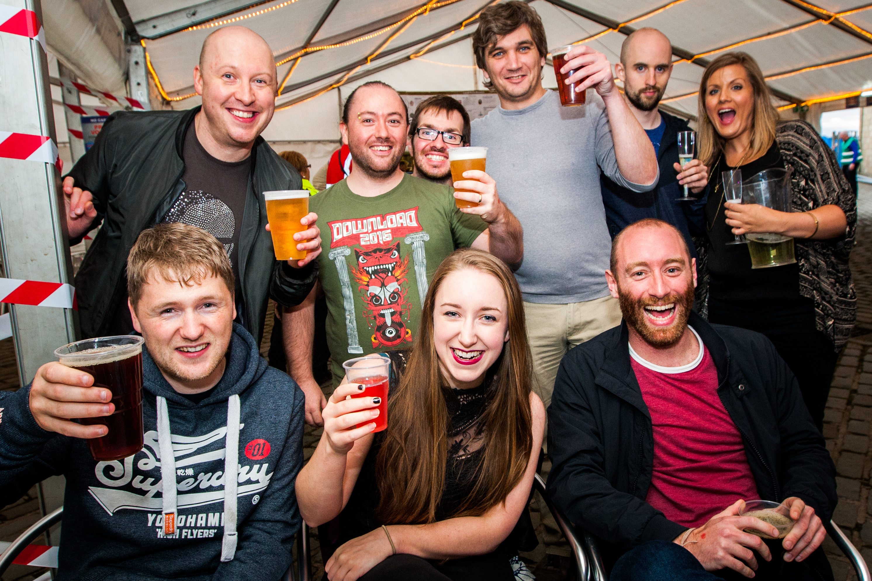 Revellers enjoying Oktoberfest.