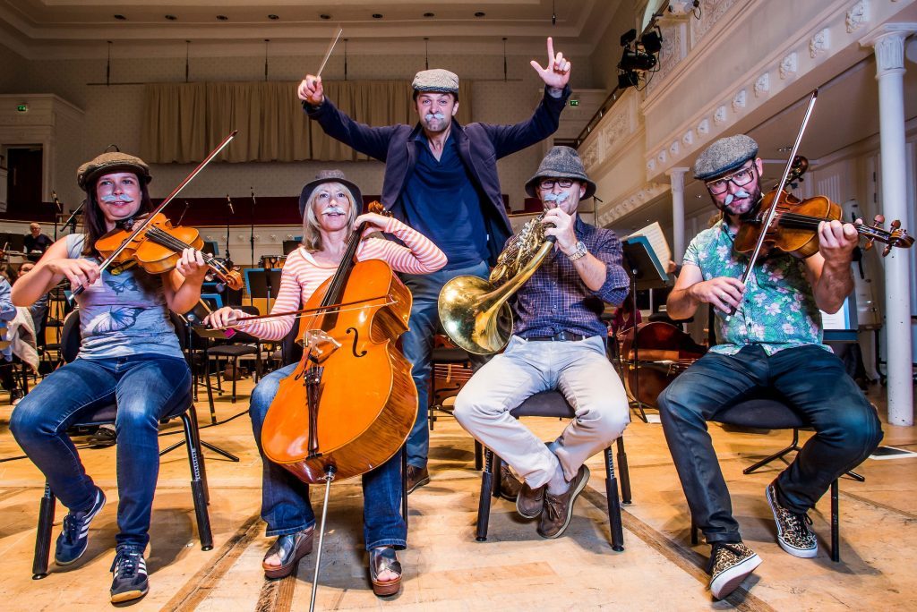 BBC Scottish Symphony Orchestra members (left to right) Alice Batty, Gill de Groote, Etienne Cutajar and Rik Evans, who are recording a new version of hit Scottish comedy Still Game's theme tune. 