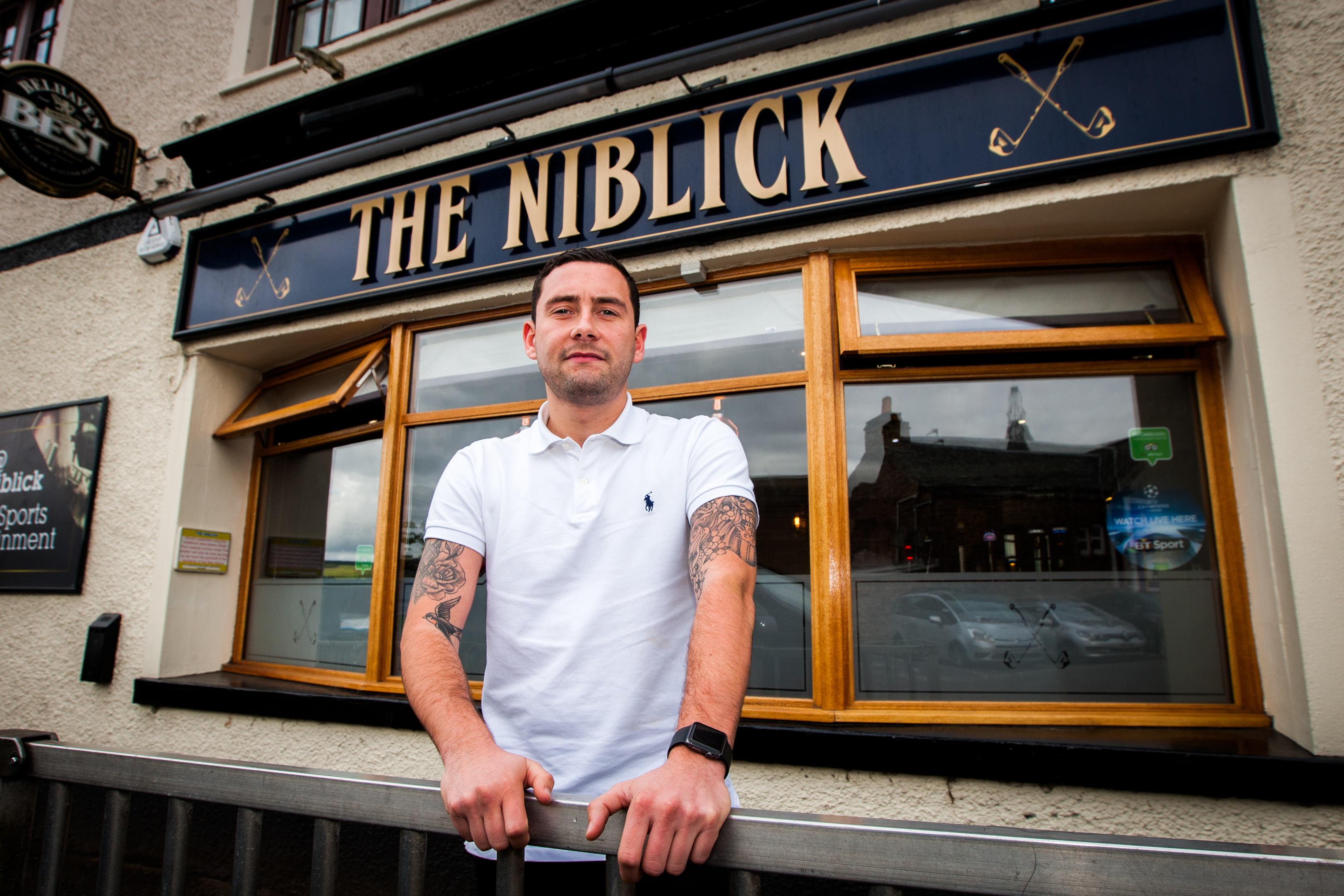 Sean Adair outside his pub, where the incident took place.