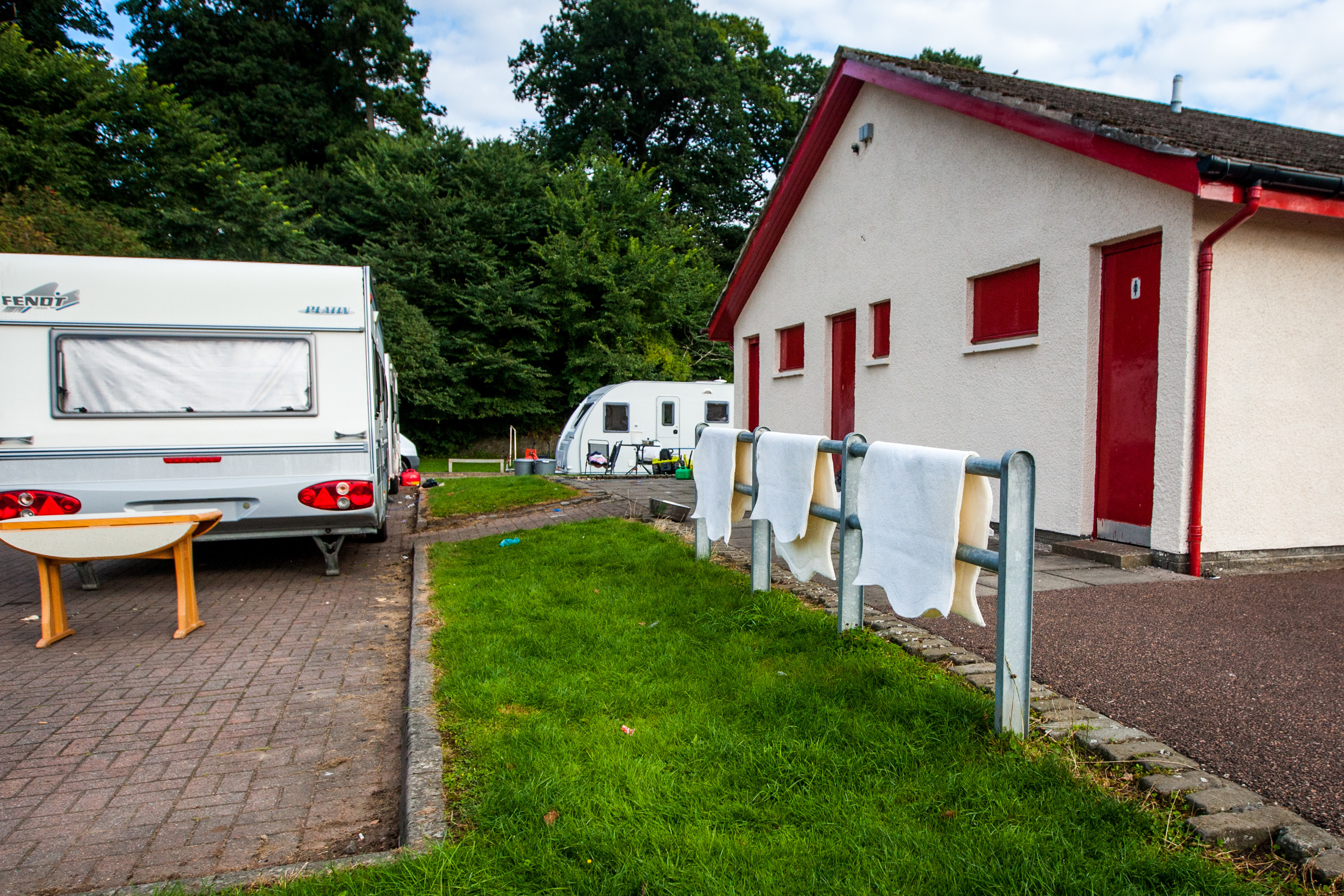 The traveller site surrounding the football club's changing rooms at Davie Park.