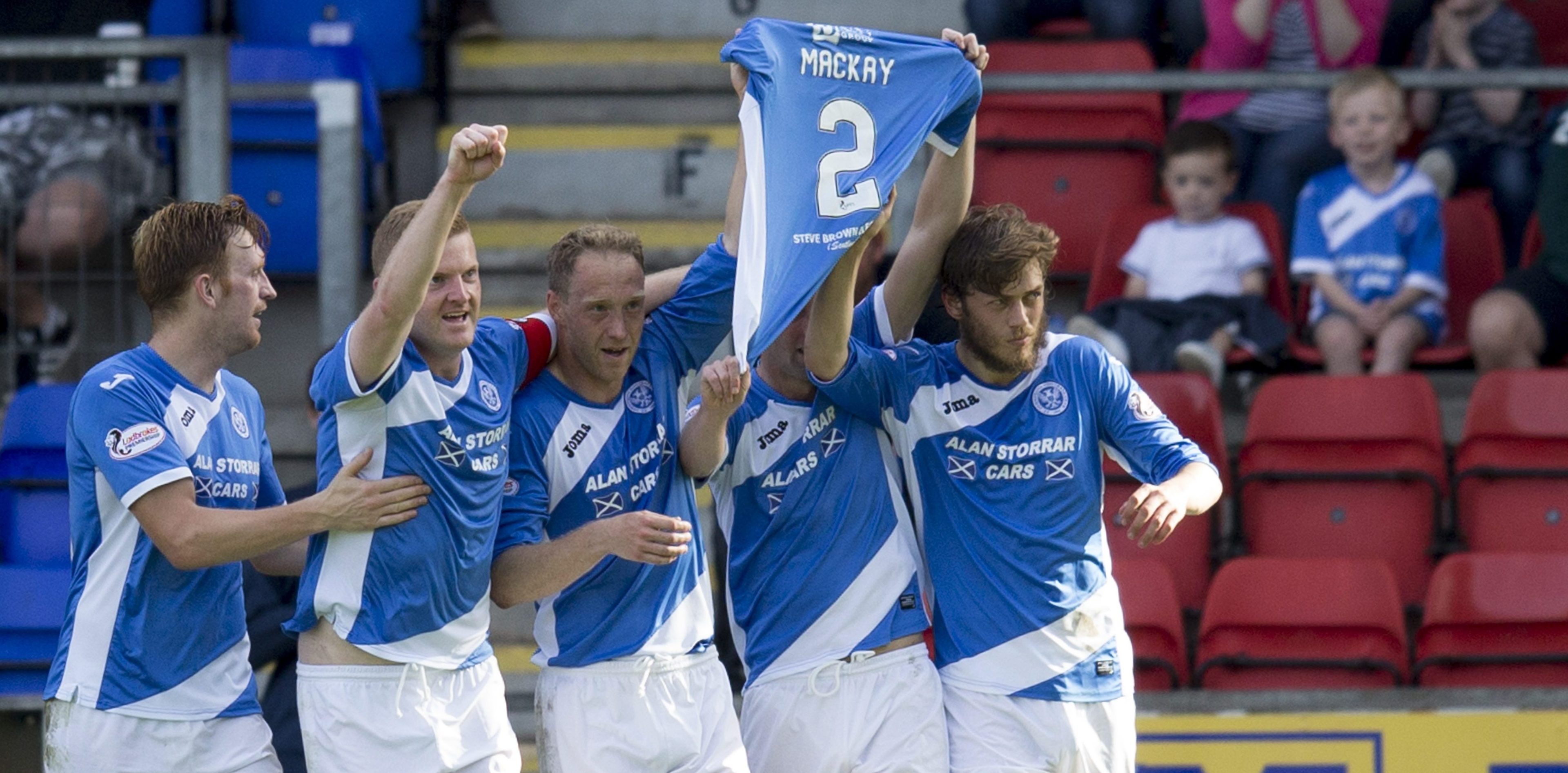 St Johnstone celebrate their weekend winner.