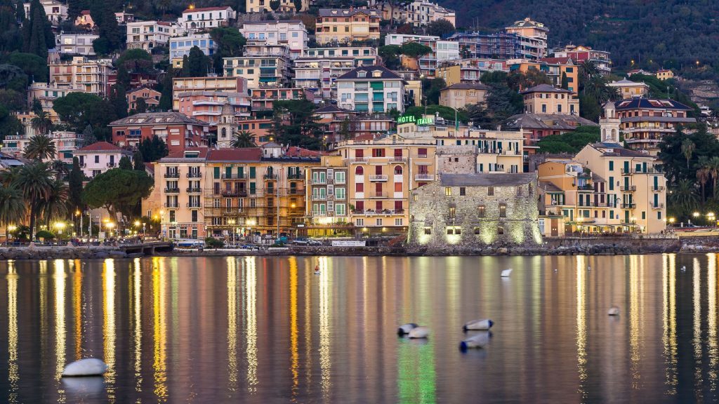 View over the ligurian village of Rapallo, Italy. 