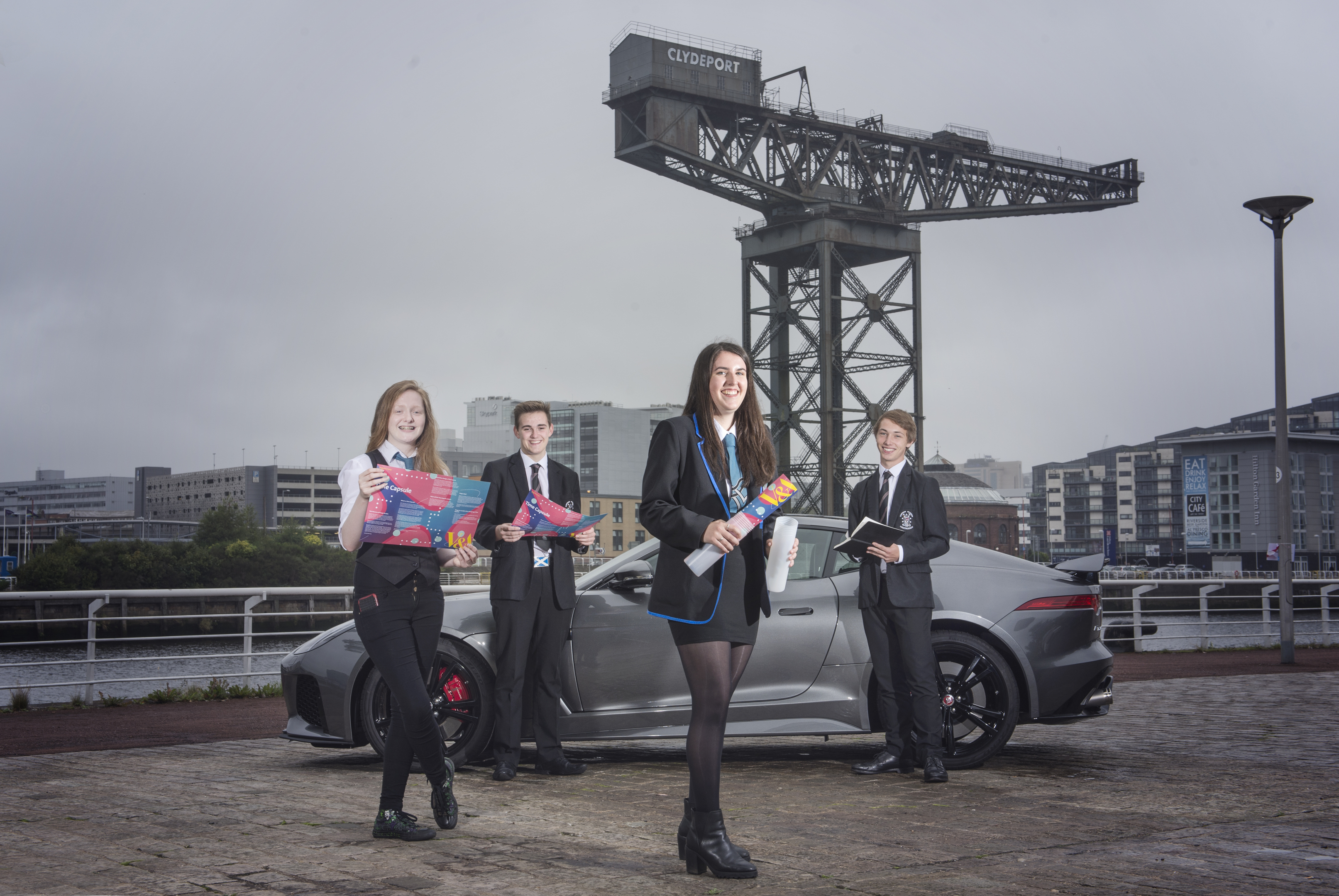 Students (l-r) Phoebe Simpson of Woodmill High School ,Hamish Parkes of Dumfries Academy, Cammie Ross, Woodmill High School and
Matthew McBride, Dumfries Academy.