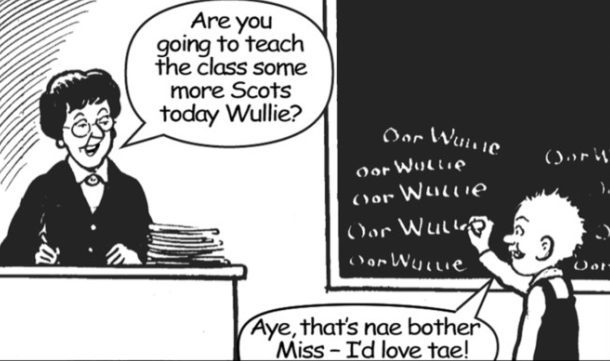 Oor Wullie does his bit for Scots language