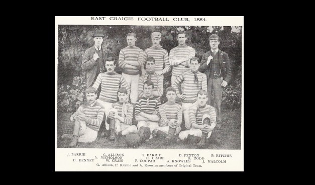 An image from a by-gone age. East Craigie JFC in 1884