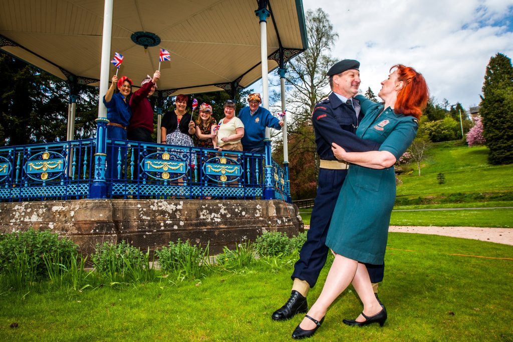 The newly restored bandstand is the centrepiece for VE day celebrations in 2015.
