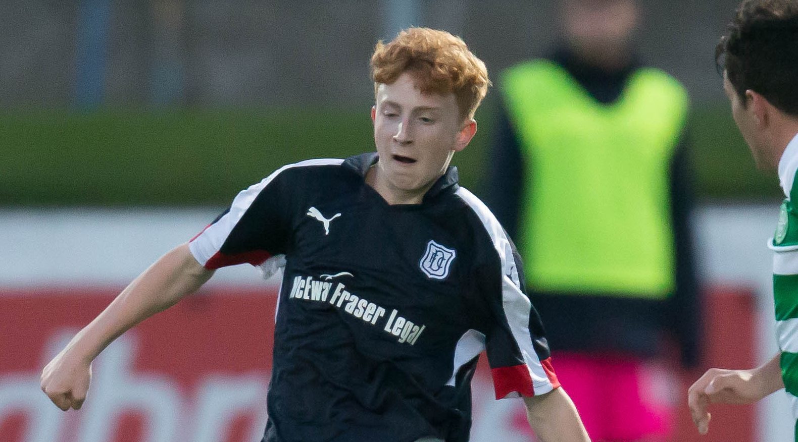 14 year old George Johnston in action for Dundee under-20s v Celtic.