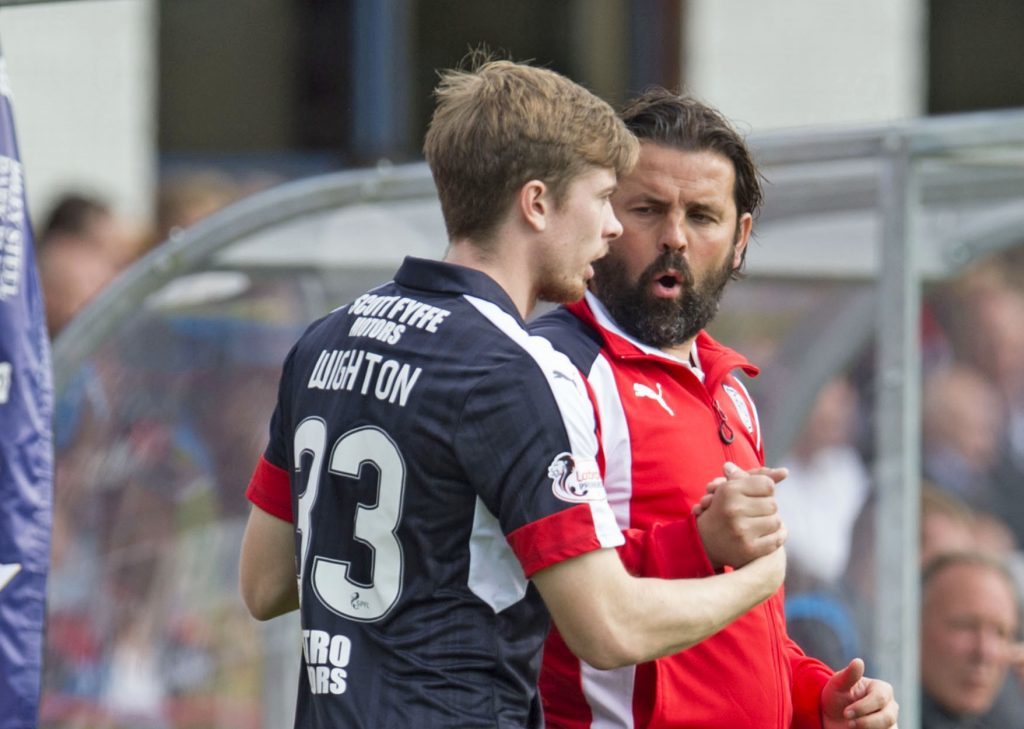 Craig Wighton with his manager Paul Hartley.