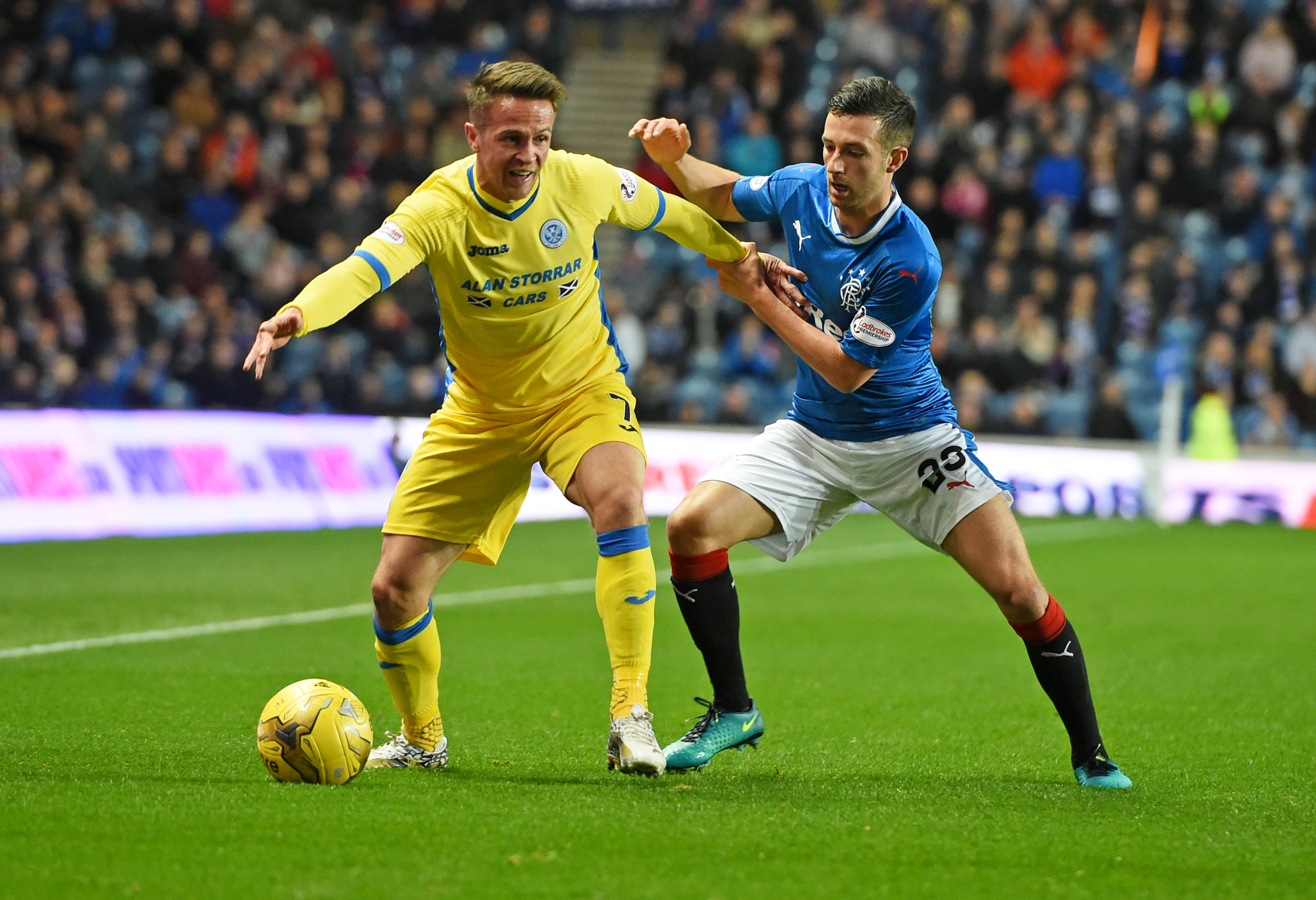 Chris Millar in action at Ibrox.