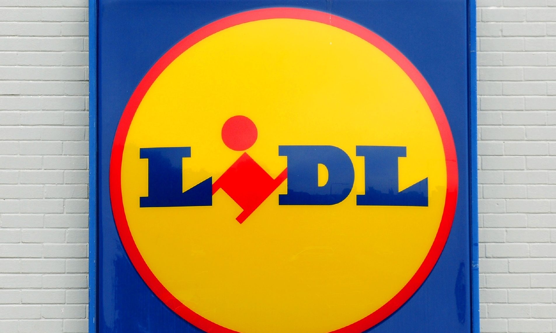 A general view of a Lidl supermarket logo.
