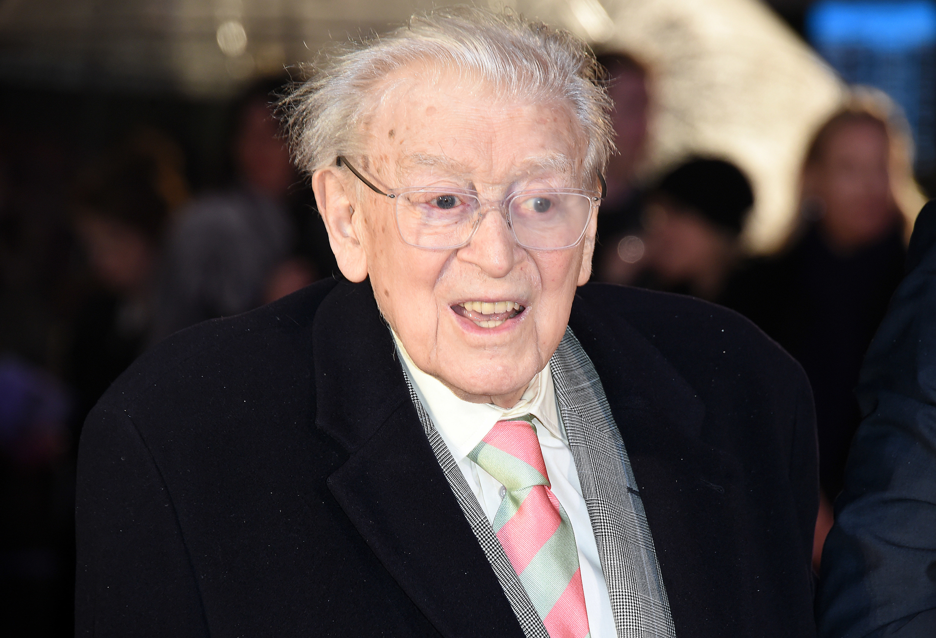 Dad's Army creator, Jimmy Perry, pictured attending the Dad's Army World Premiere at Odeon Leicester Square on January 26, 2016
