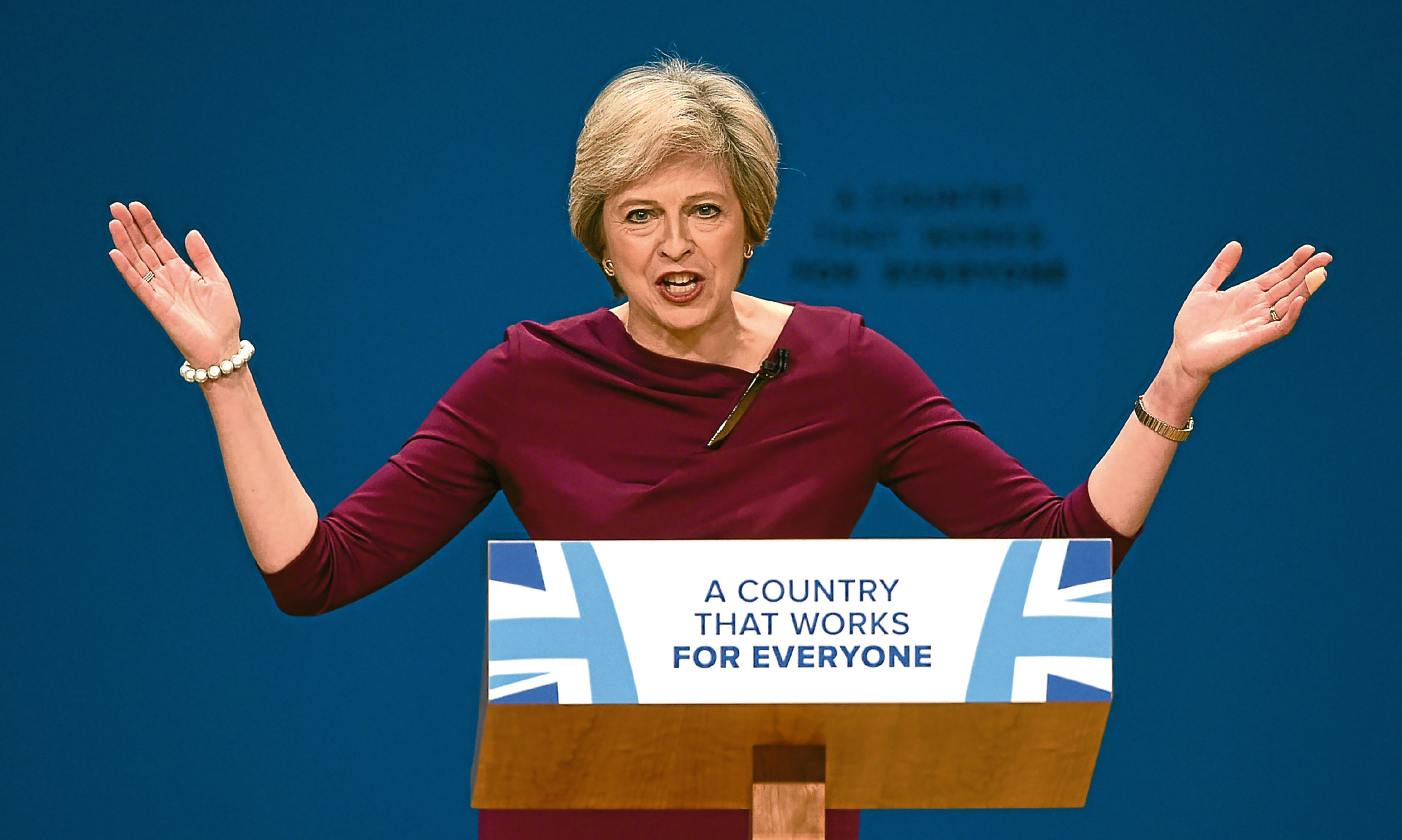 Prime Minister Theresa May speaking at the Conservative Party conference.