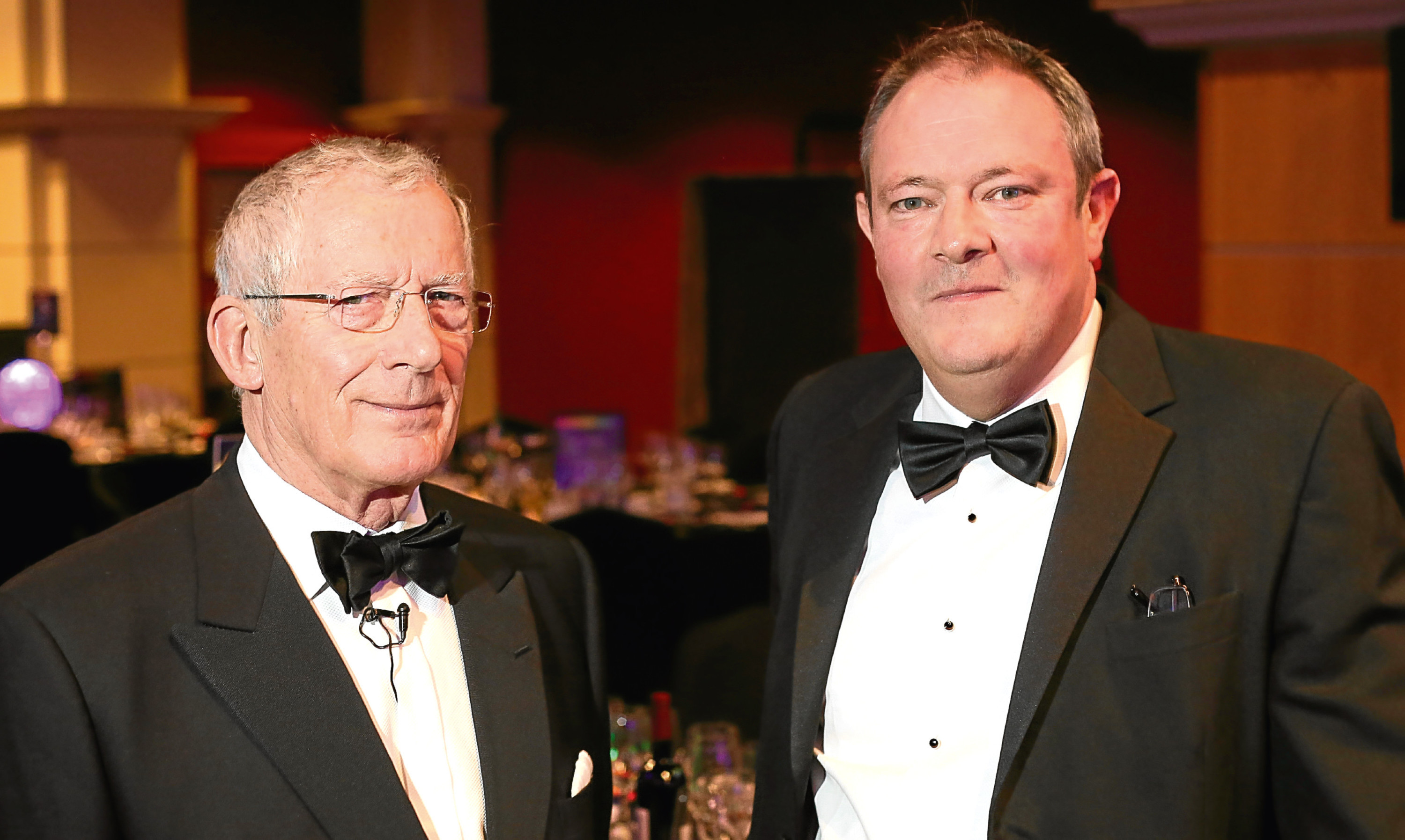 2015 Courier Business Awards host Nick Hewer with Courier Editor Richard Neville.