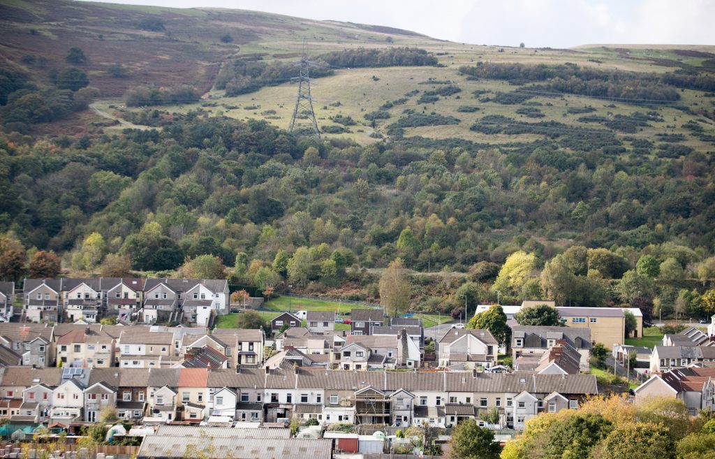 A view of Aberfan, as seen on the 50th anniversary of the disaster 
