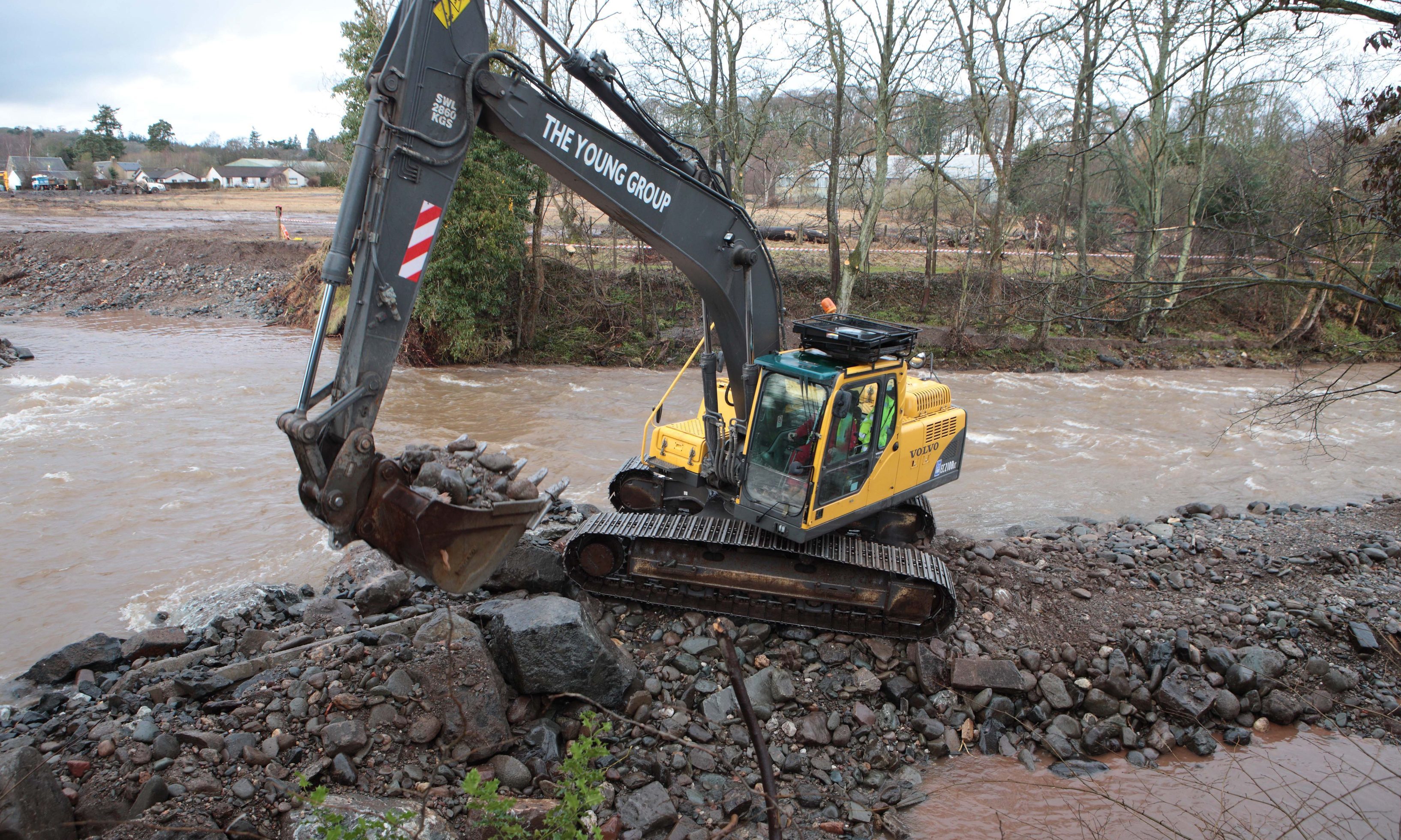 Past work carried out on the River Almond following flooding.