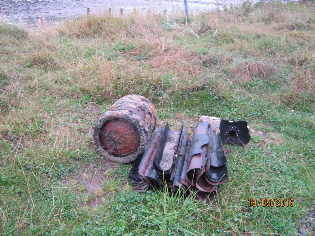 A gas bottle was among the items found.