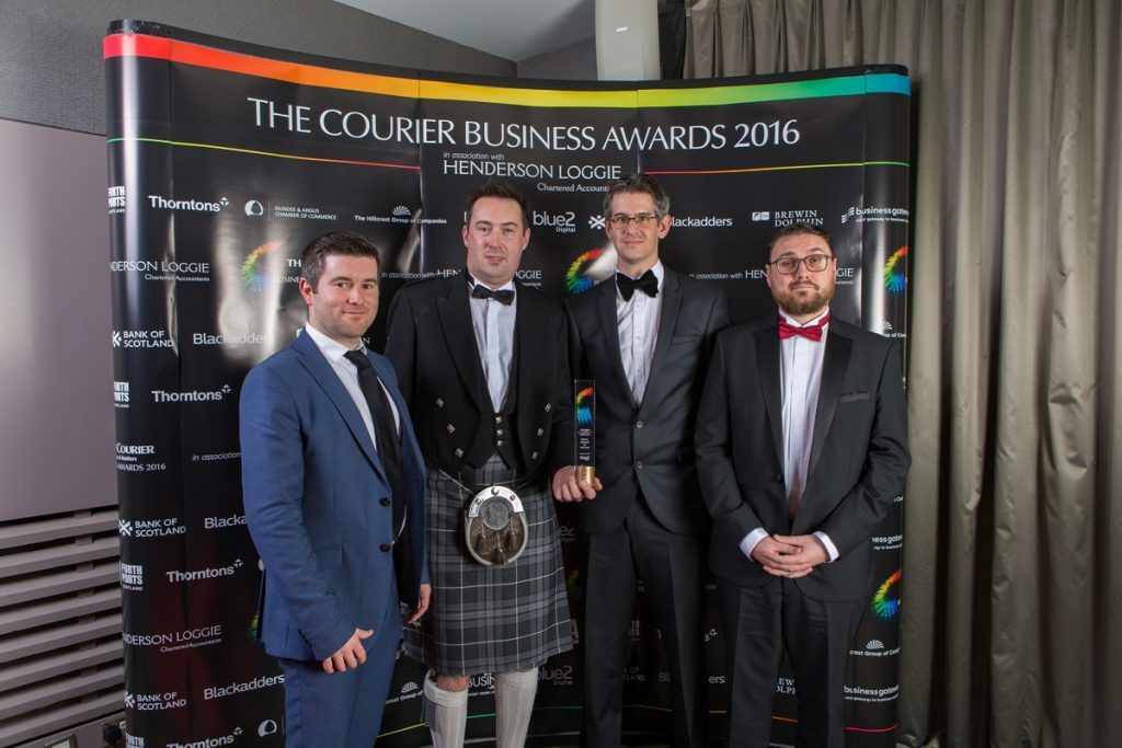 Digital Business of the Year: Tag Games. Award presented by Nial Chapman (left) of Blue 2.
