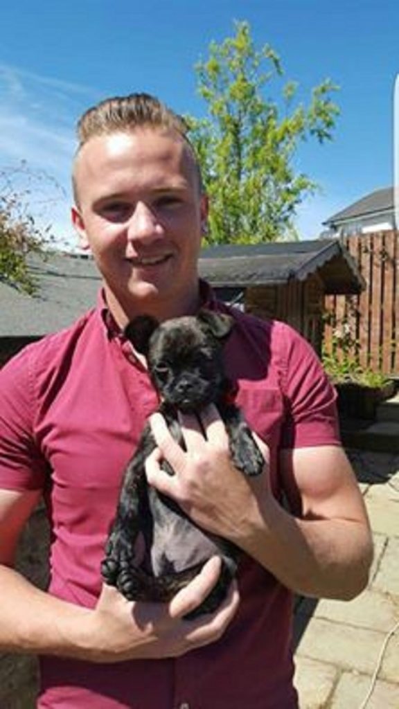 Corrie with his little puppy Louell.
