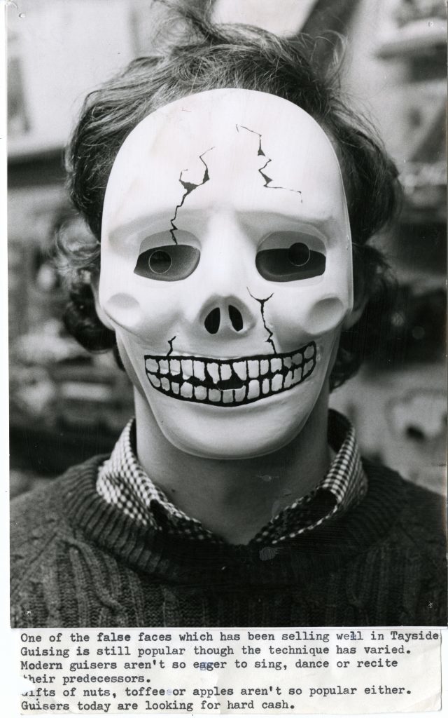 One of the two most popular masks worn by Tayside guisers for Halloween 1978.