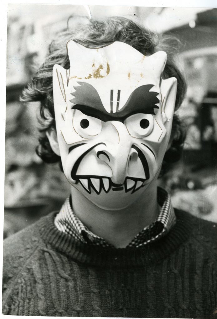 One of the two most popular masks worn by Tayside guisers for Halloween 1978.