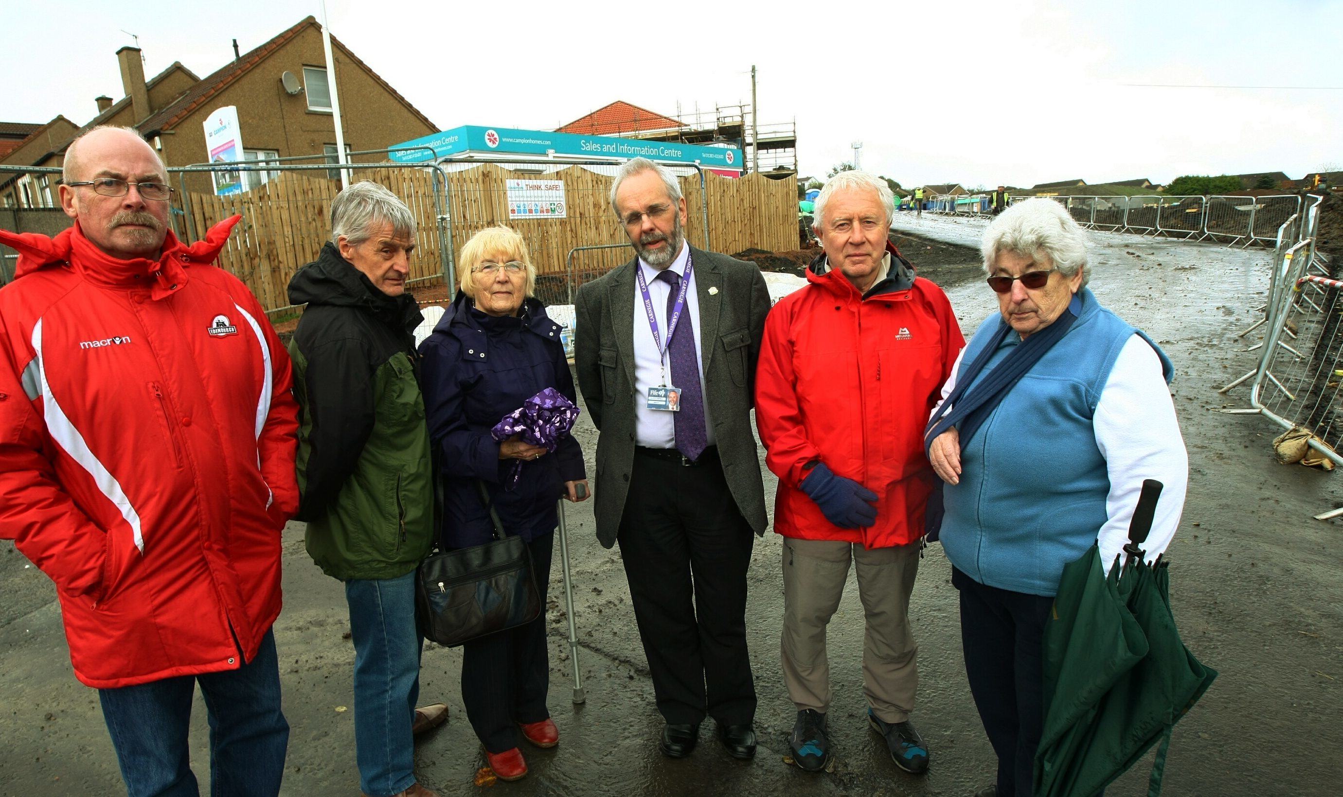 Bellyeoman Community Council secretary John Dudgeon, members Keith and Anne Ormond, Councillor William Campbell, Ken Barker from the community council and its chairperson Wilma Allday.