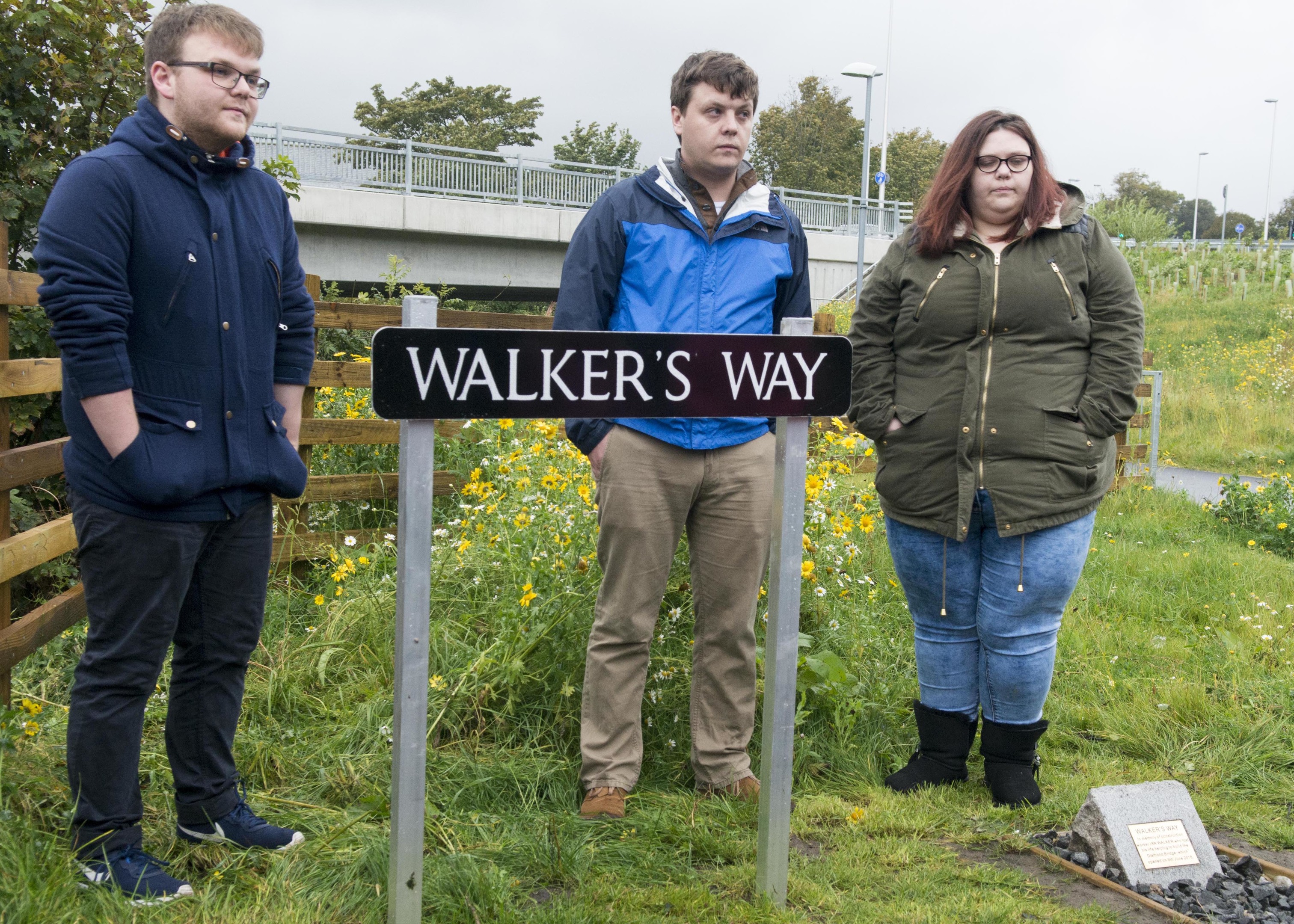 The children of worker Ian Walker attended the ceremony.