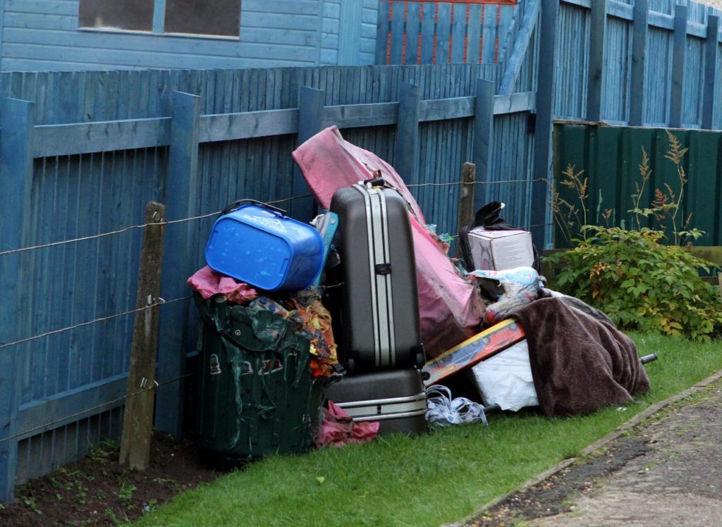 Belongings rescued from the blaze.