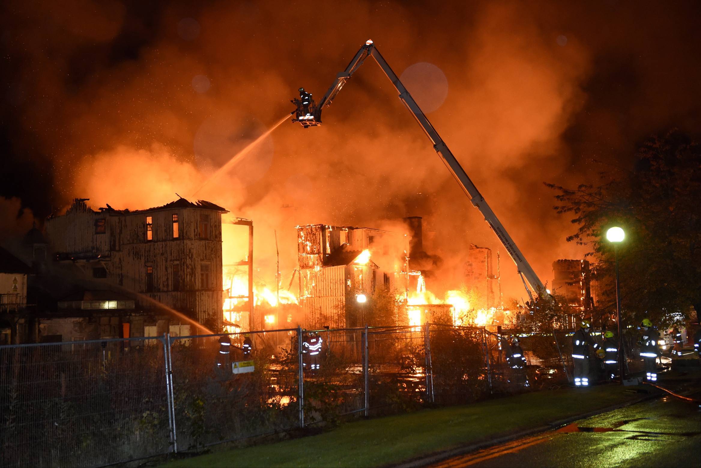 Fire and rescue services tackle a fire at Glen O'Dee Hospital in Banchory.