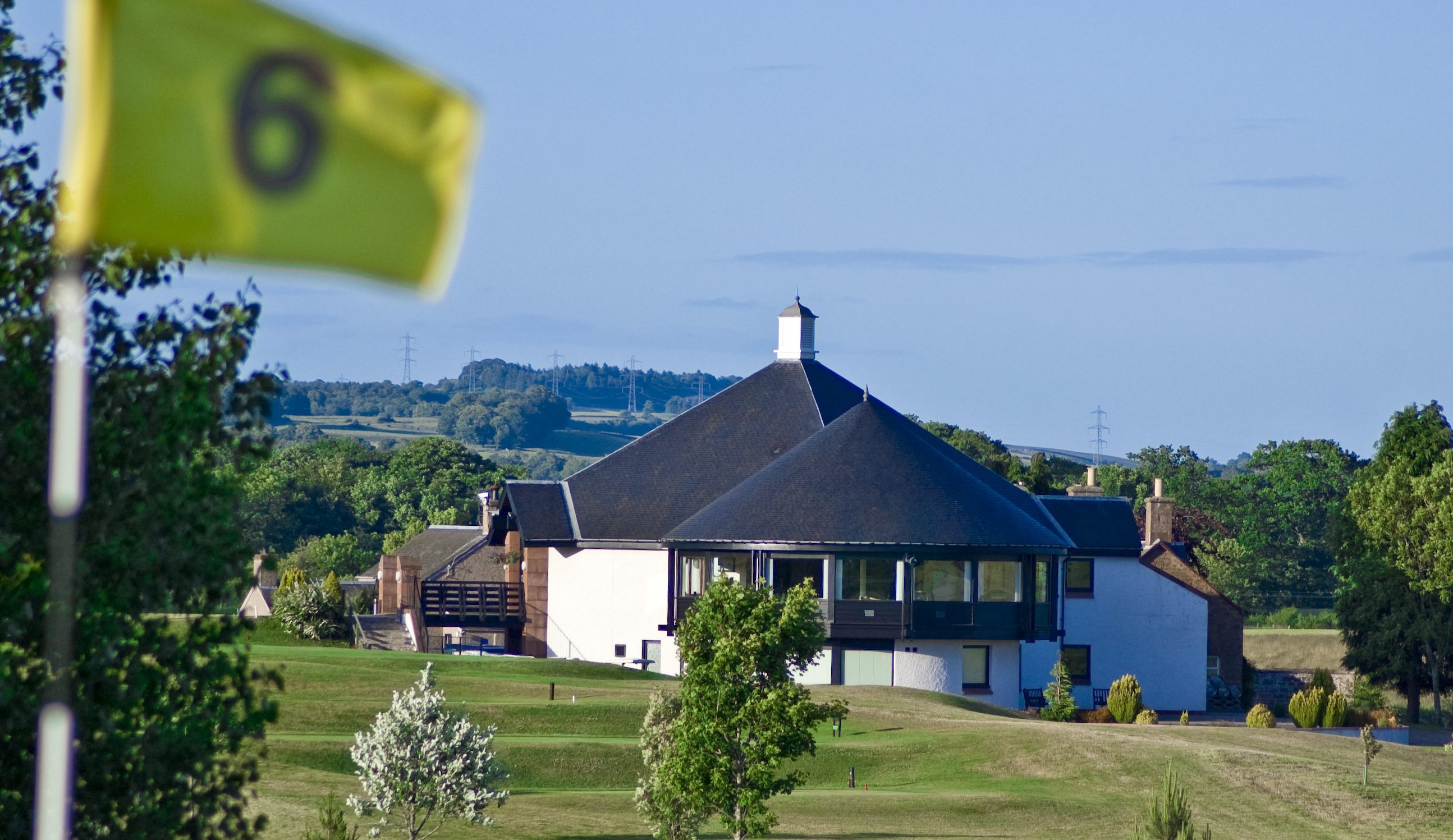 The Glenisla course and clubhouse.