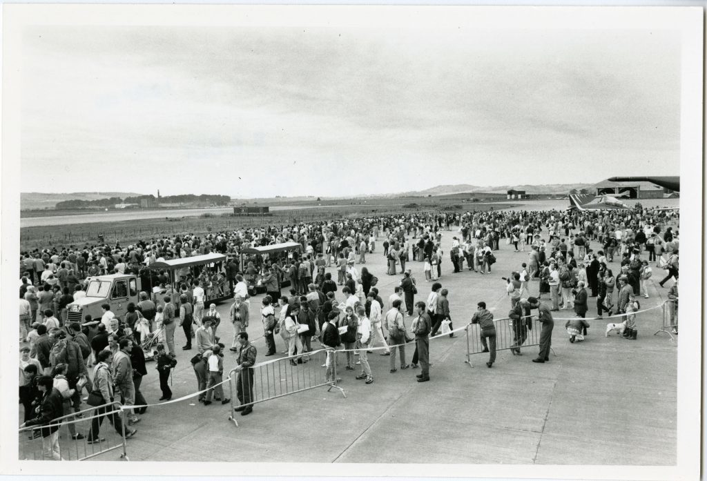 "At Home" at RAF Leuchars.  Crowds at the RAF Leuchars airshow. 19 September 1987.