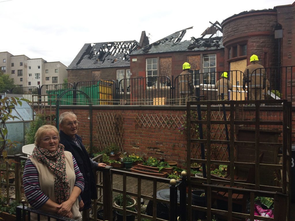 Isobel and John Ross live yards from the school