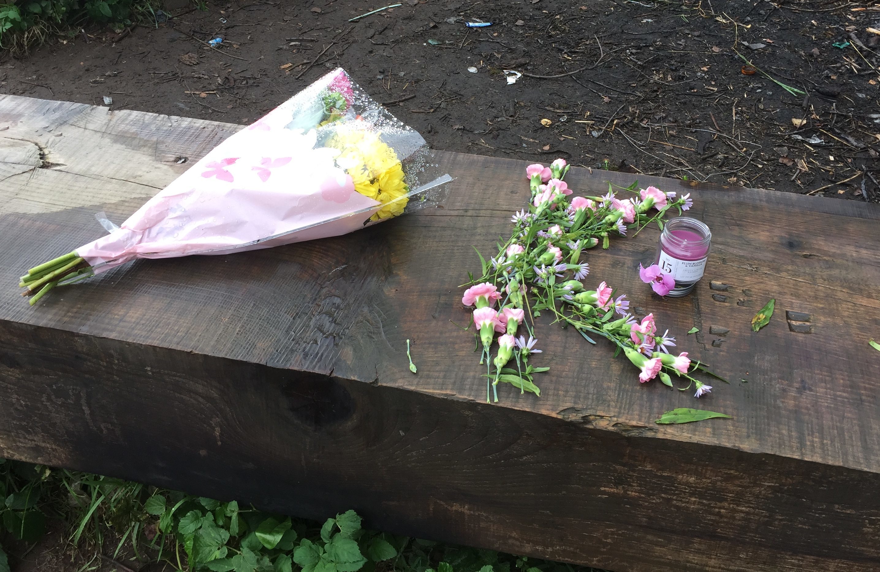 Tributes have been laid near to where Kathleen Harkin was found on Monday, October 10