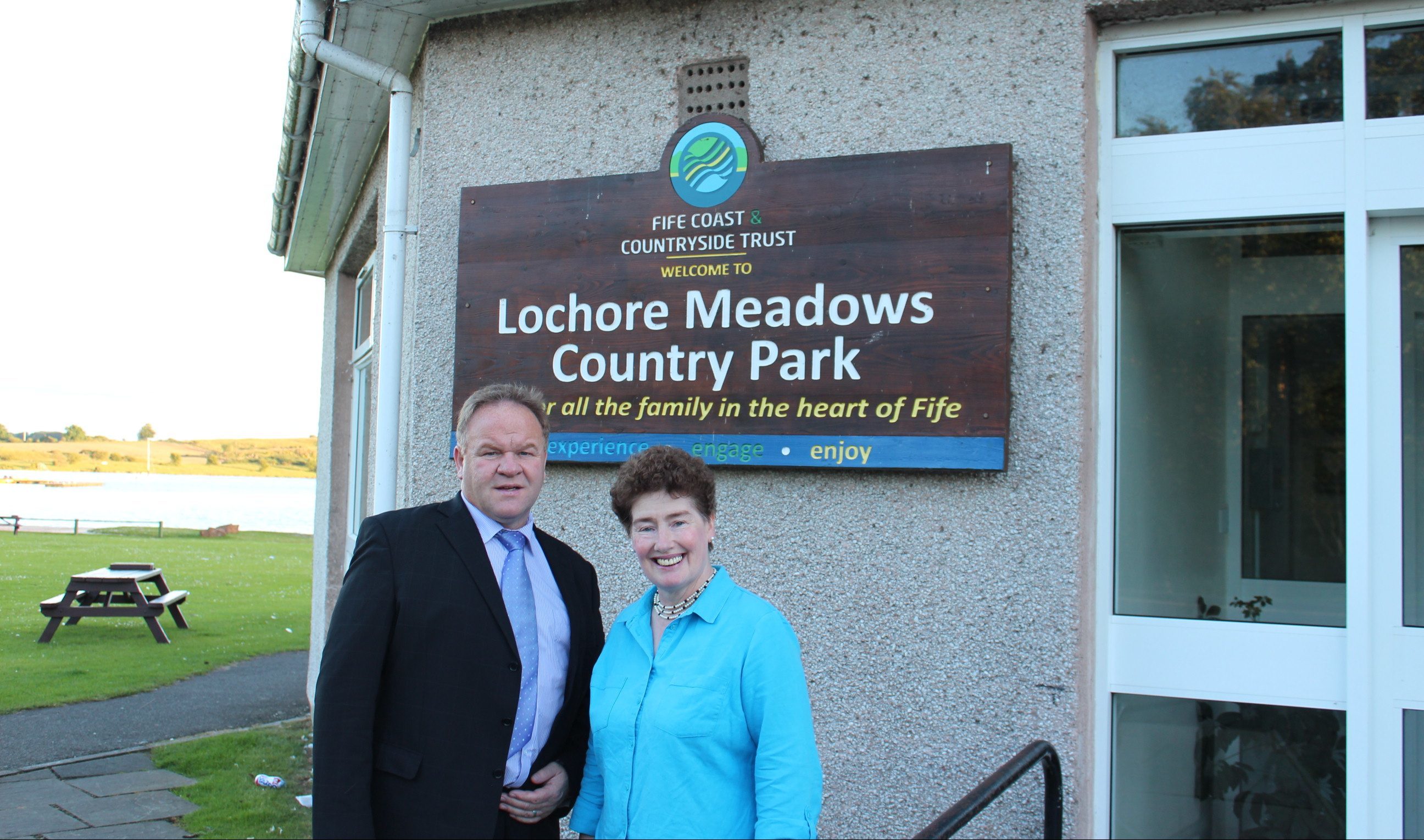 Cllrs Alex Campbell and Mary Lockhart at the centre in Lochore Meadows Country Park which is to be replaced