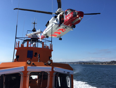 The Broughty Ferry lifeboat and a rescue helicopter from Prestwick were involved in the rescue.
