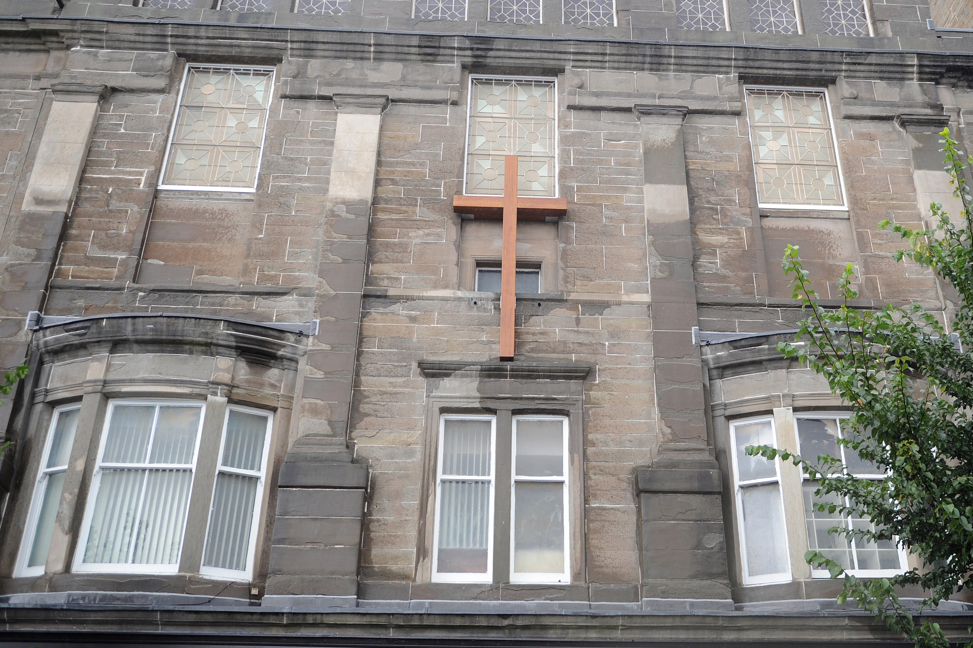 The giant cross on Gilfillan Memorial Church was taken down in November but is expected to be re-installed this week.