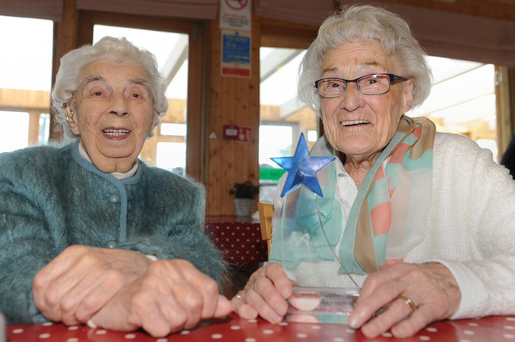 Nancy McGill, 94, (right) with Ethil McKay, 101