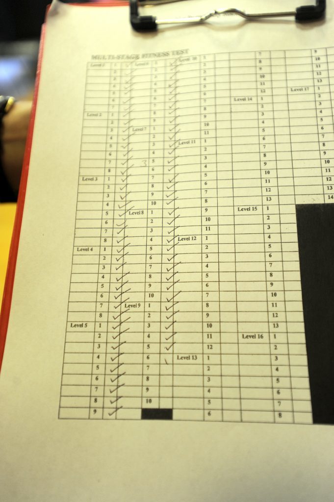 The score sheet showing Gayle's performance.
