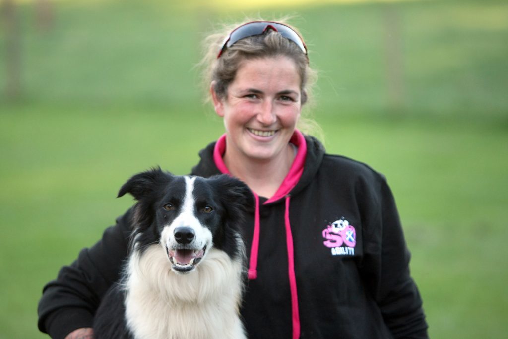 Hannah Paterson and border collie practice their routine in St Vigeans.