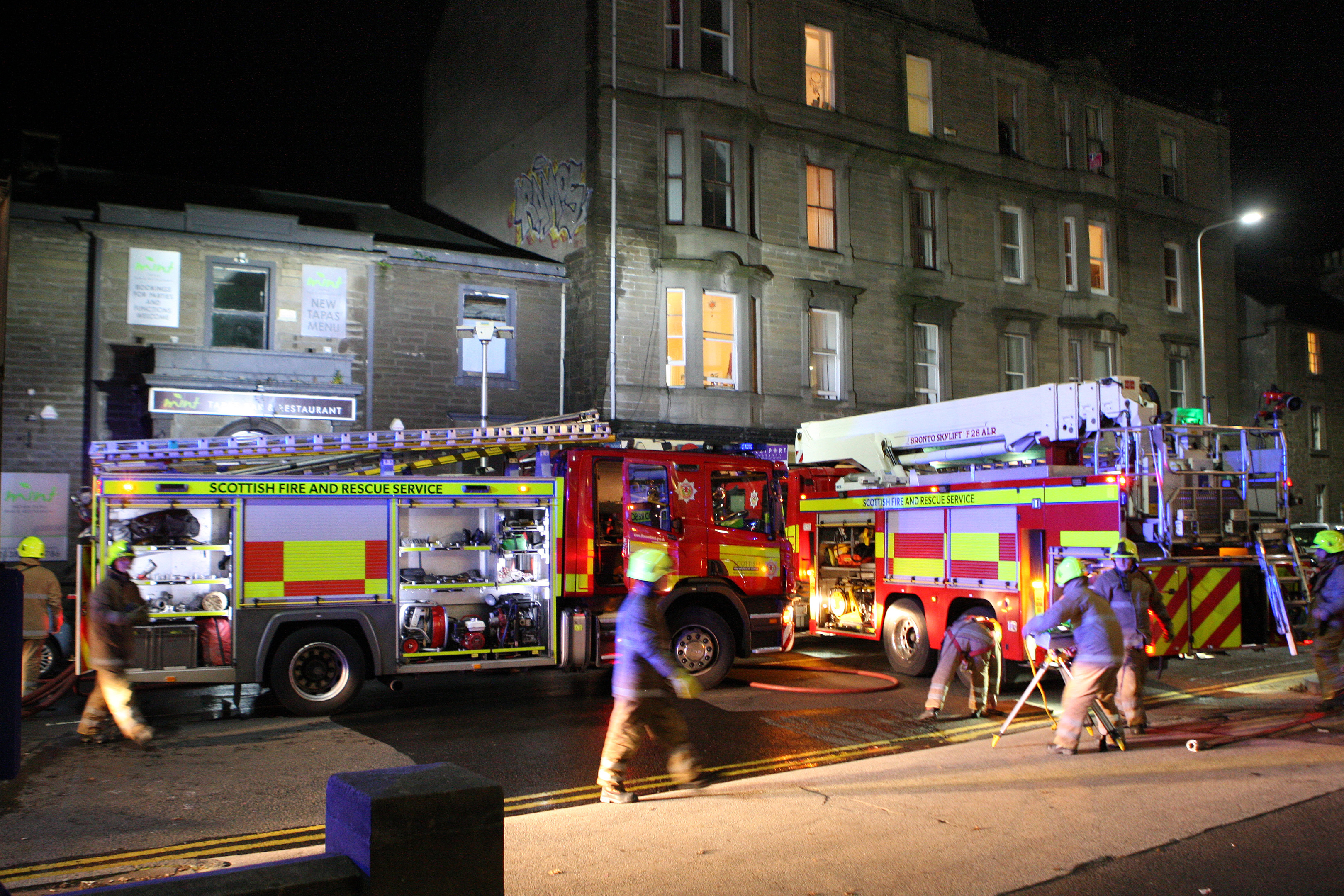 Fire ripped through the kitchen of the restaurant