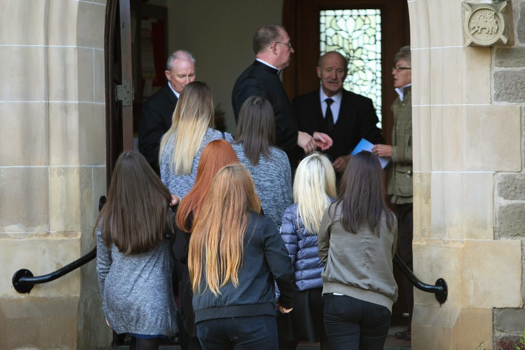 Some of Kathleen's friends entering St John the Baptist RC Church in Perth. 