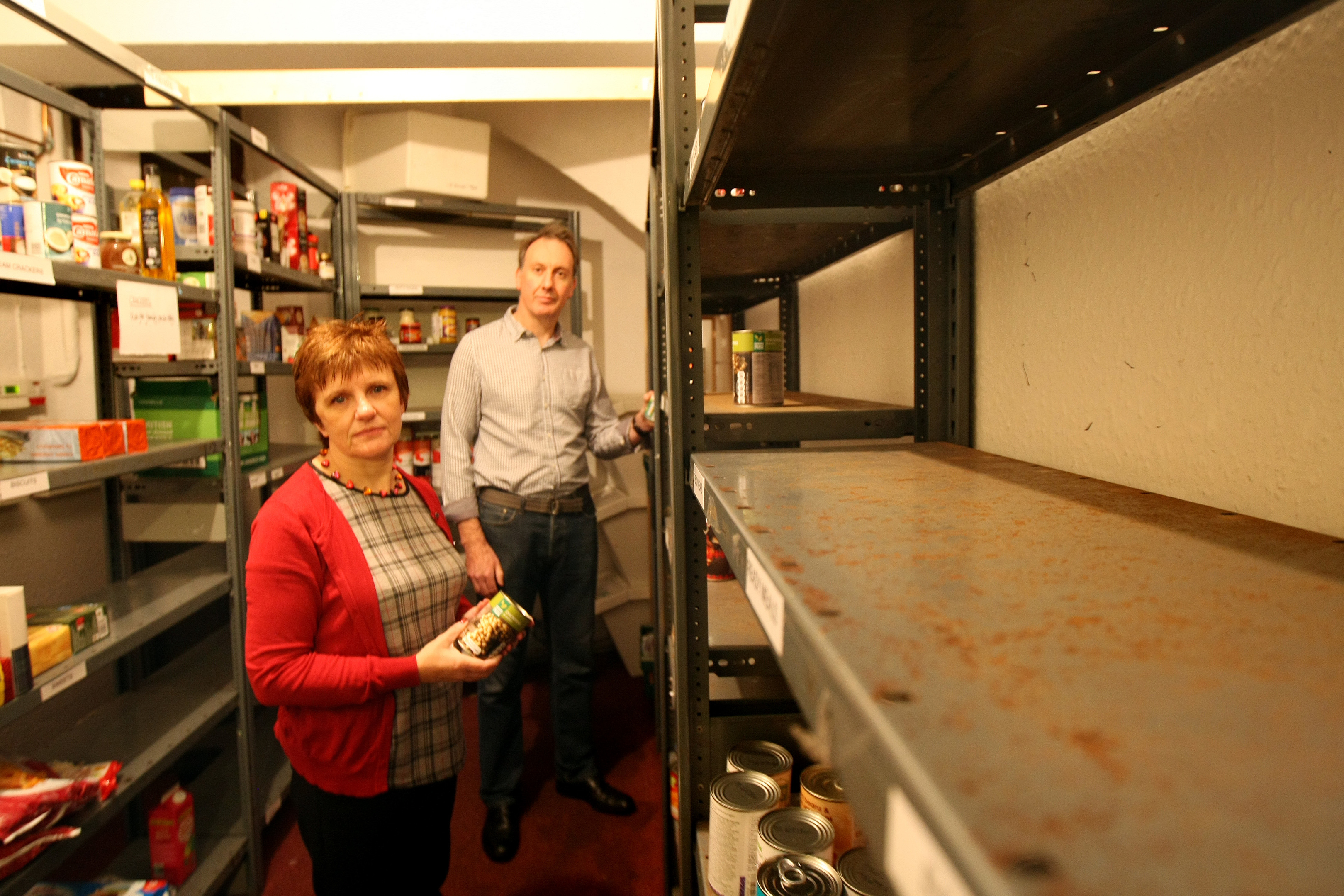 Kirkcaldy Foodbank's former chairman Ian Campbell and Councillor Judy Hamilton