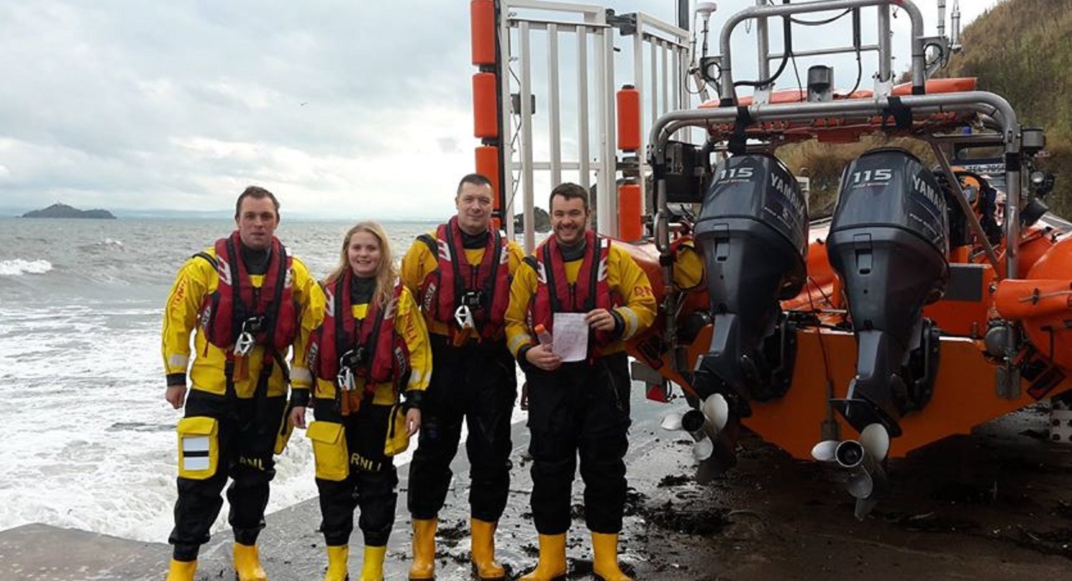 The crew with their remarkable find.